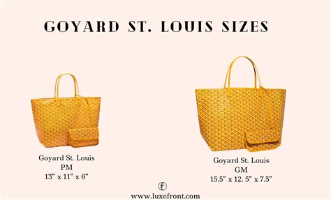 goyard saint louis tote bag|goyard tote bag size comparison.